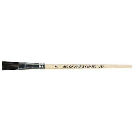 Gordon Brush Size 1/2 Chemical Resistant Ox Hair Flat Brush, PK12 0689-00050